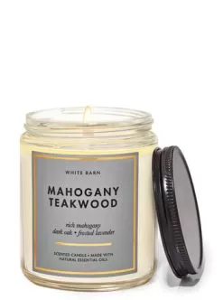 White Barn Mahogany Teakwood Mason Single Wick Candle