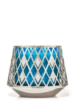 Glittery Argyle 3-Wick Candle Holder