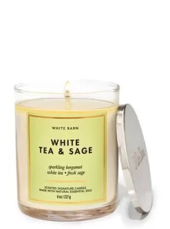 White Tea & Sage Signature Single Wick Candle