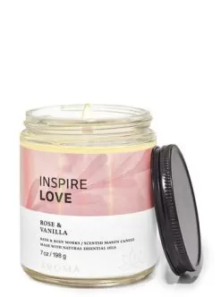 Aroma Rose Vanilla Mason Single Wick Candle