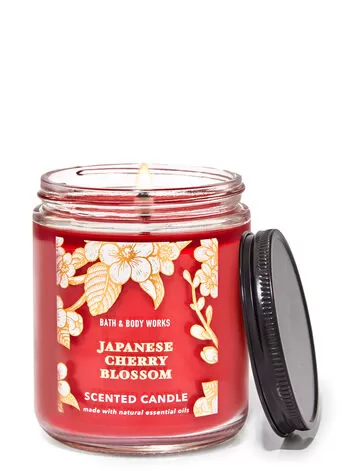 Japanese Cherry Blossom Mason Single Wick Candle