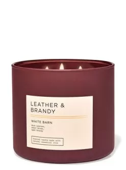 White Barn Leather & Brandy 3-Wick Candle
