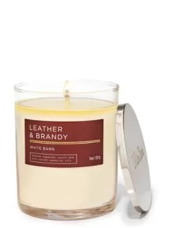 White Barn Leather & Brandy Signature Single Wick Candle