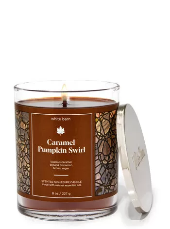 White Barn Caramel Pumpkin Swirl Signature Single Wick Candle