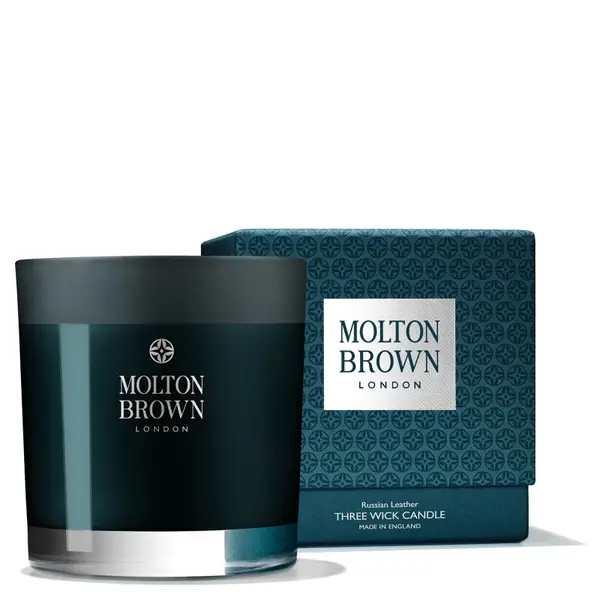 Molton Brown Russian Leather Three Wick Candle 480g - Image 5