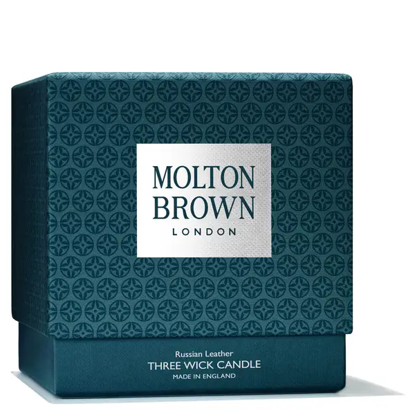 Molton Brown Russian Leather Three Wick Candle 480g - Image 3