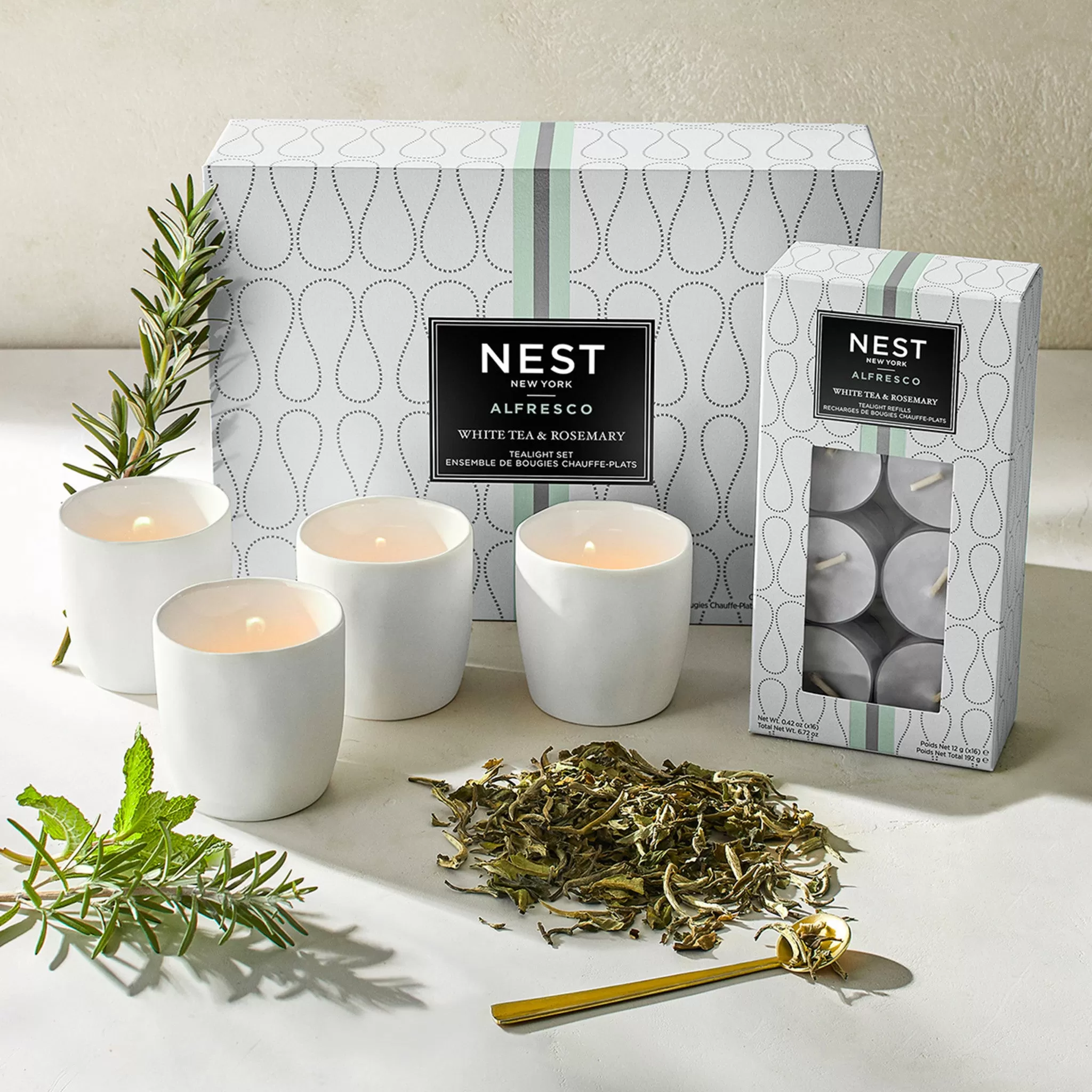Alfresco White Tea And Rosemary Tealight Set - Image 7