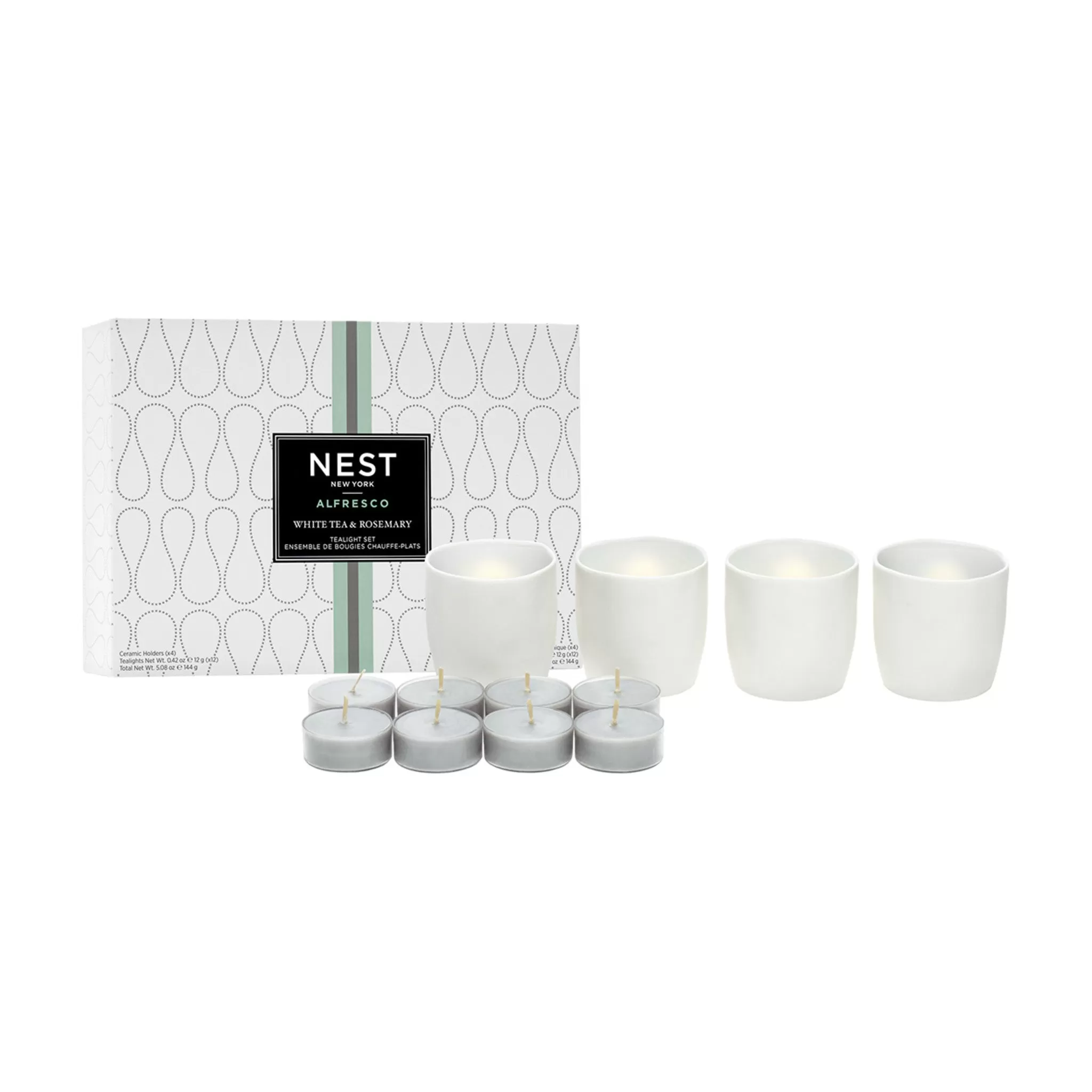 Alfresco White Tea And Rosemary Tealight Set