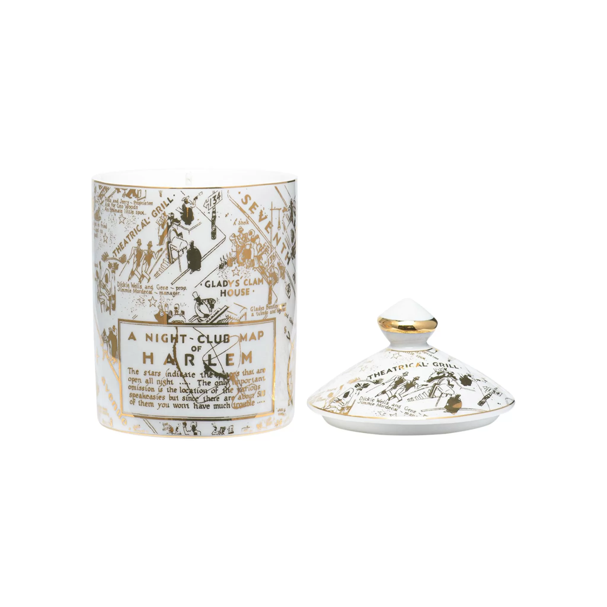 Speakeasy Harlem Map Ceramic Candle - Image 2