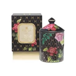 Love By James Baldwin Black Floral Ceramic Candle